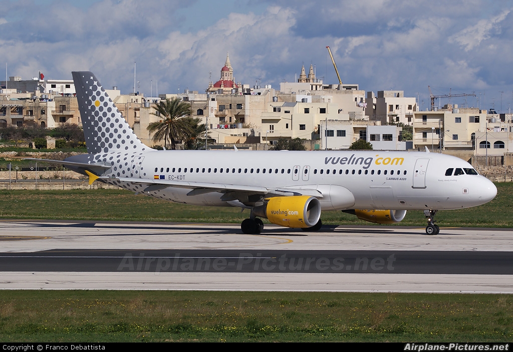 Vueling Airlines EC-KDT aircraft at Malta Intl