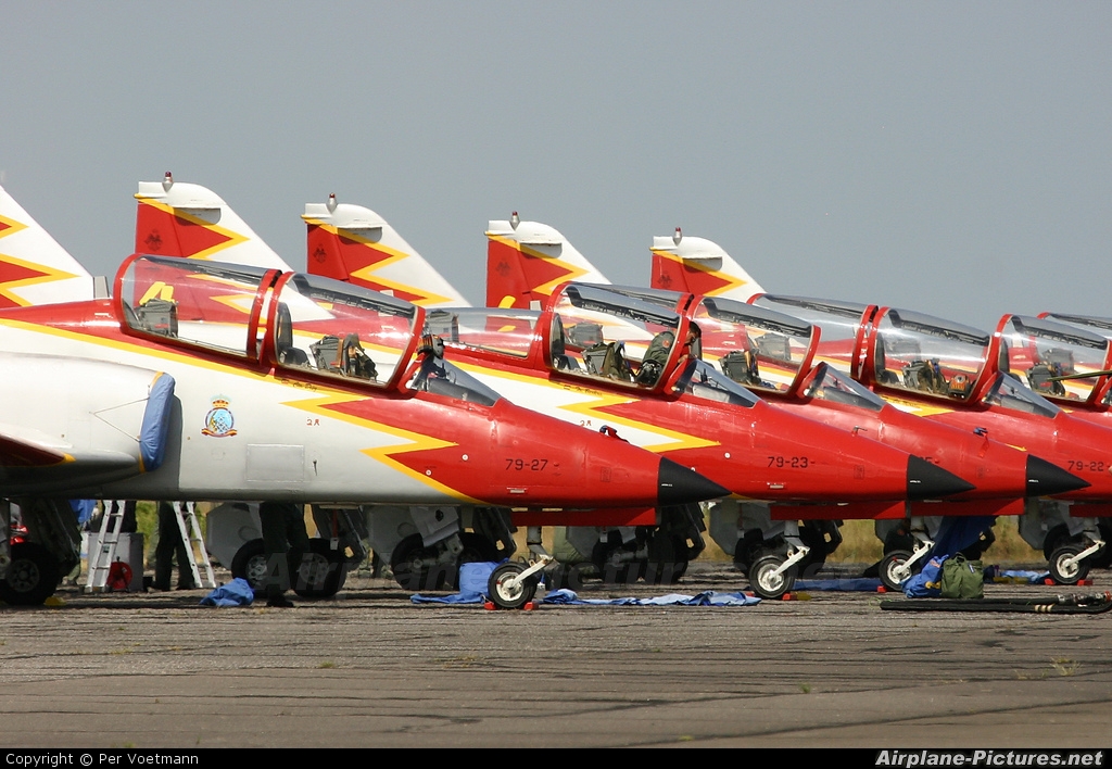 Spain - Air Force : Patrulla Aguila E.25-27 aircraft at Karup