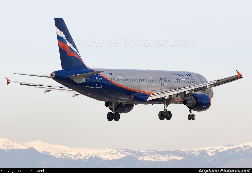 Aeroflot VP-BMF aircraft at Verona - Villafranca
