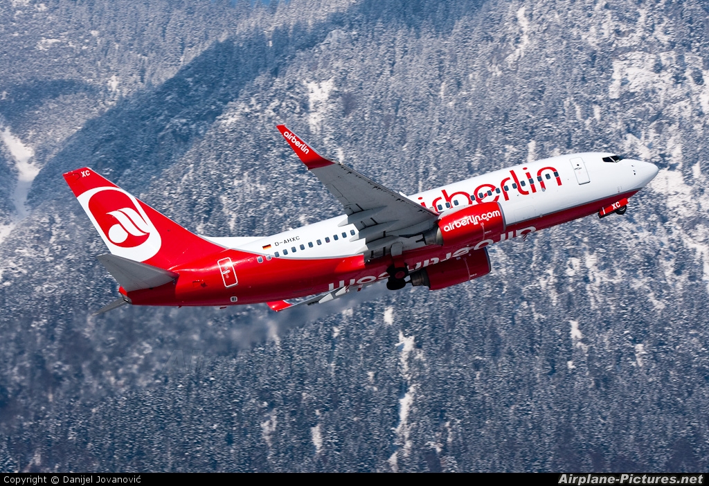 Air Berlin D-AHXC aircraft at Innsbruck