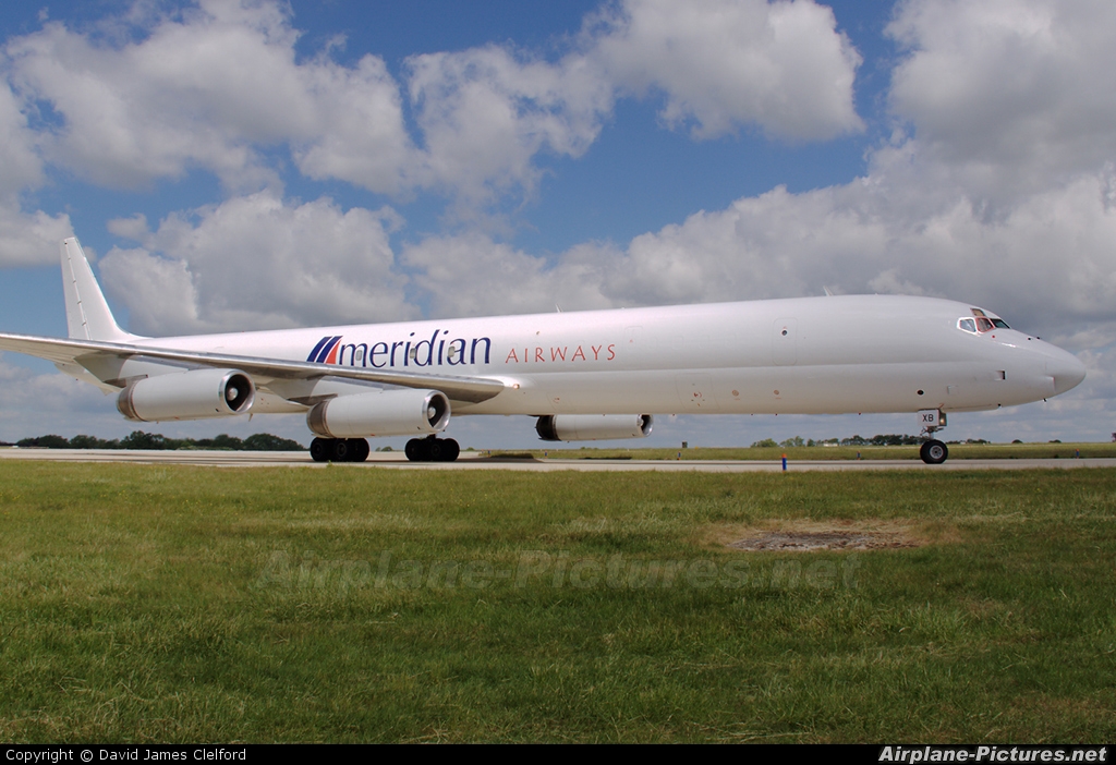 Meridian Airways 9G-AXB aircraft at Lyneham