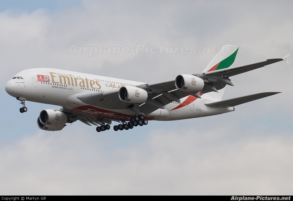 Emirates Airlines A6-EDJ aircraft at London - Heathrow
