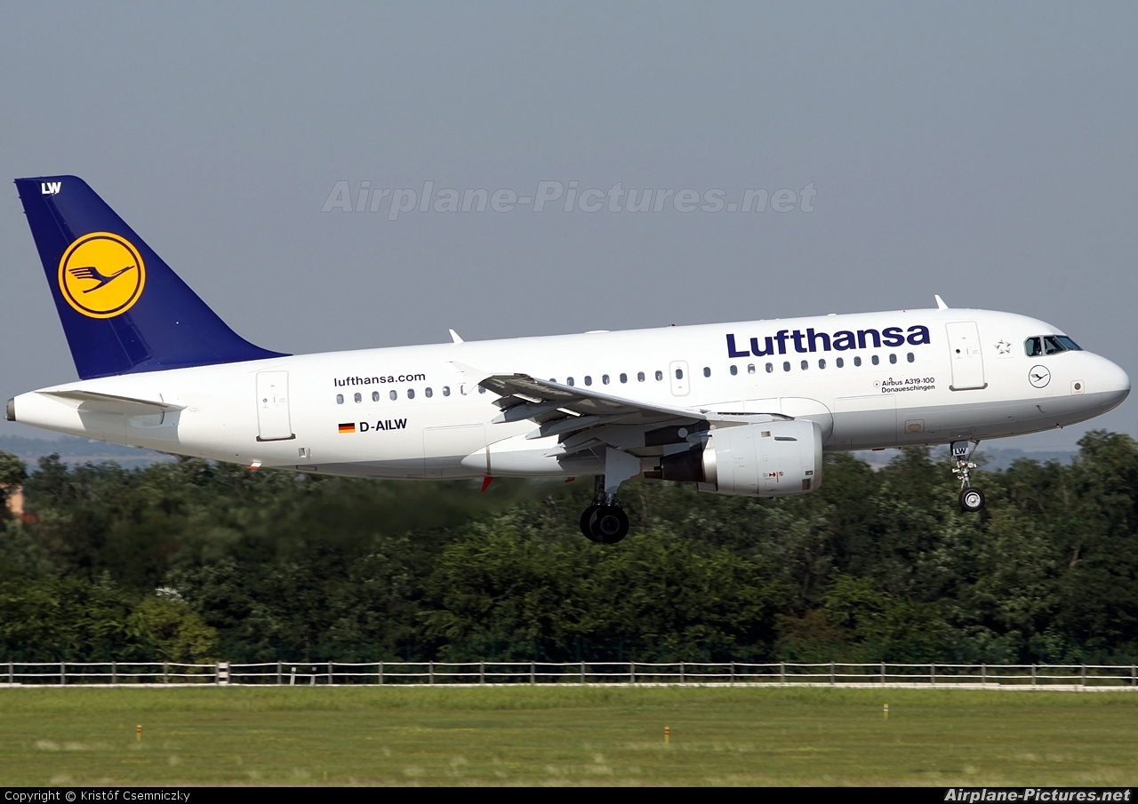 Lufthansa D-AILW aircraft at Budapest Ferenc Liszt International Airport