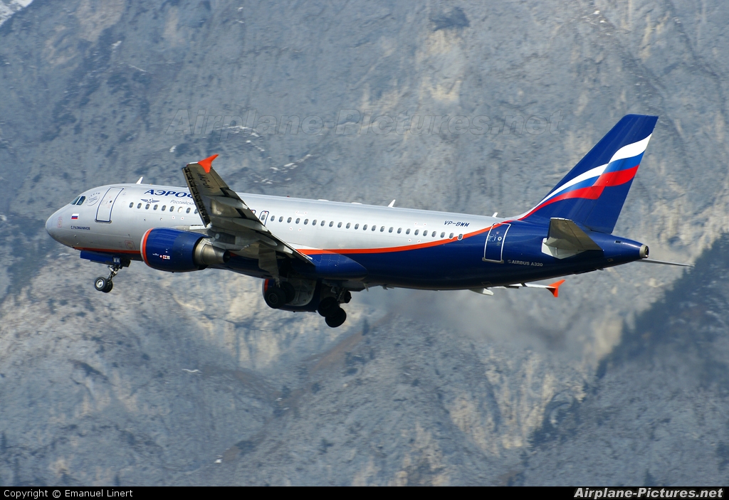Aeroflot VP-BWM aircraft at Innsbruck