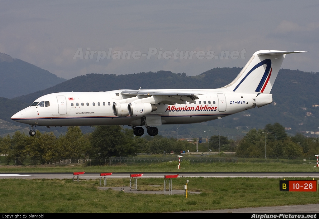 Albanian Airlines ZA-MEV aircraft at Bergamo - Orio al Serio