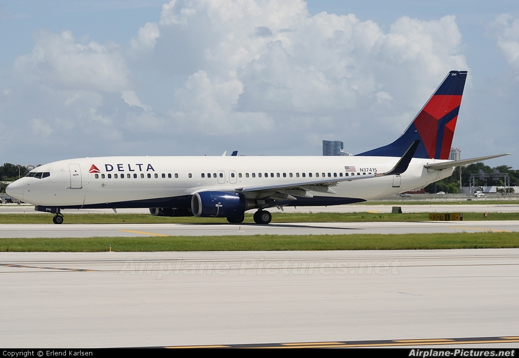 N3741S - Delta Air Lines Boeing 737-800 at Fort Lauderdale - Hollywood