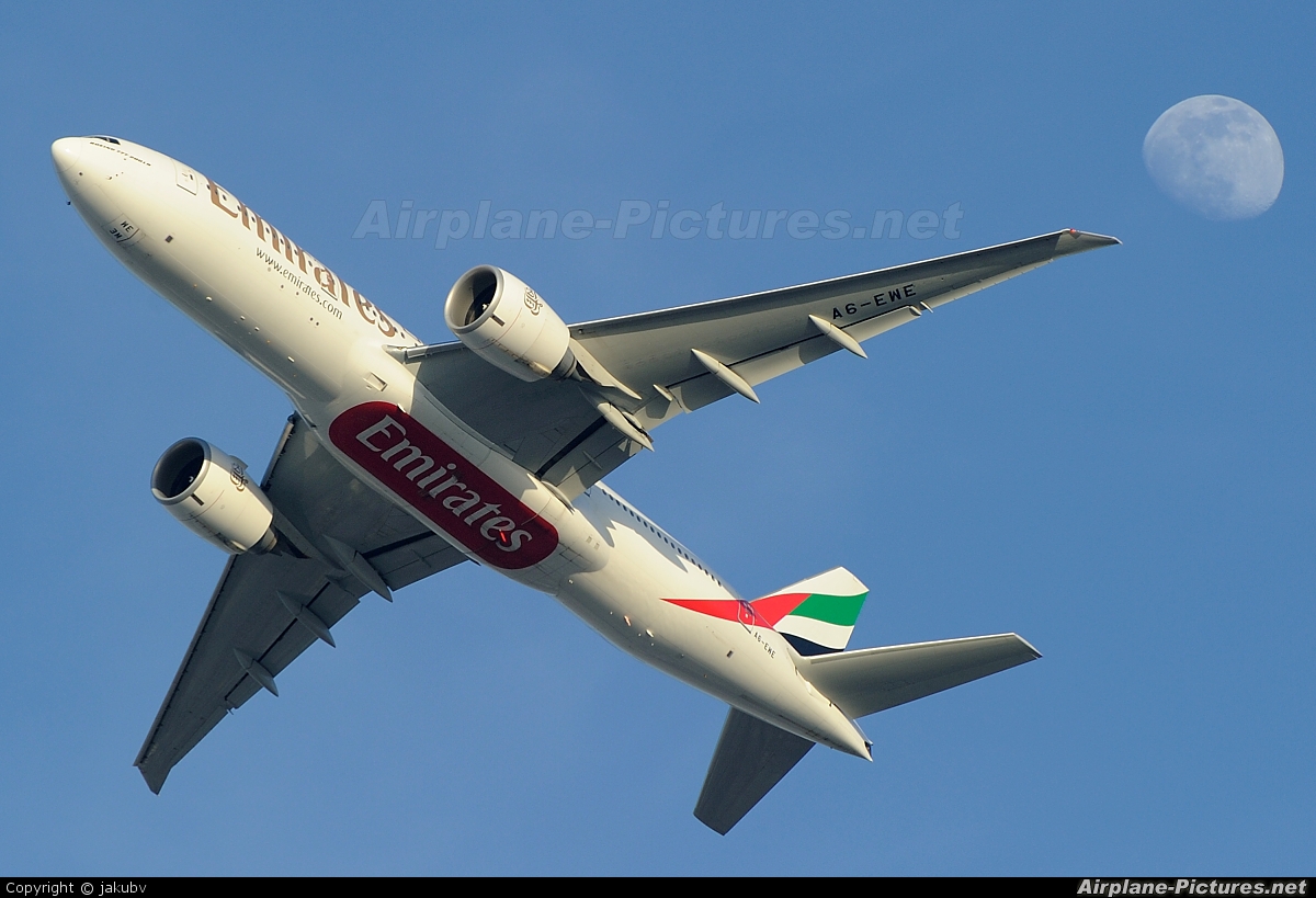 Emirates Airlines A6-EWE aircraft at Dubai Intl