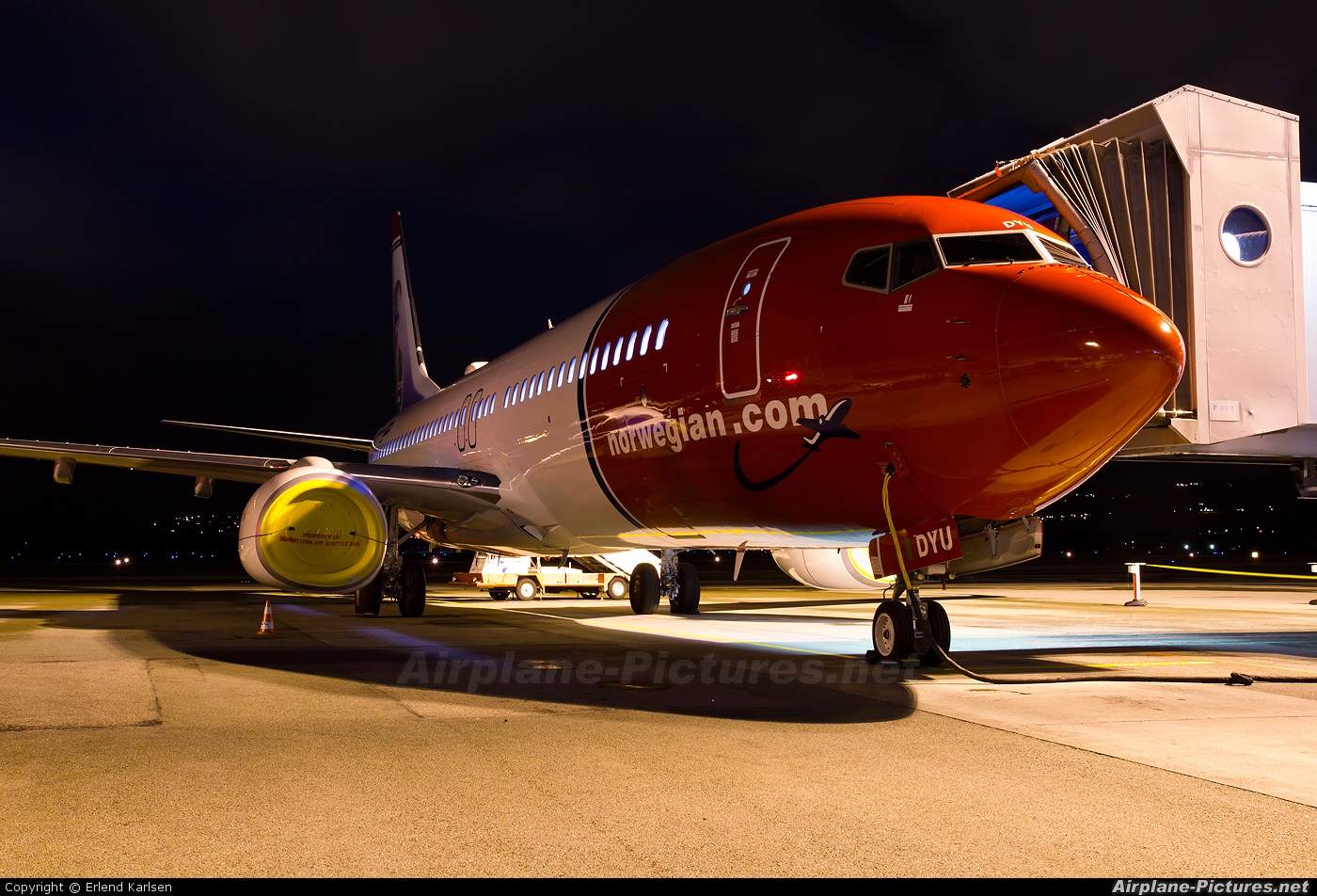 Norwegian Air Shuttle LN-DYU aircraft at Trondheim - Vaernes