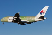 Malaysia Airlines A380 takes to the skies title=
