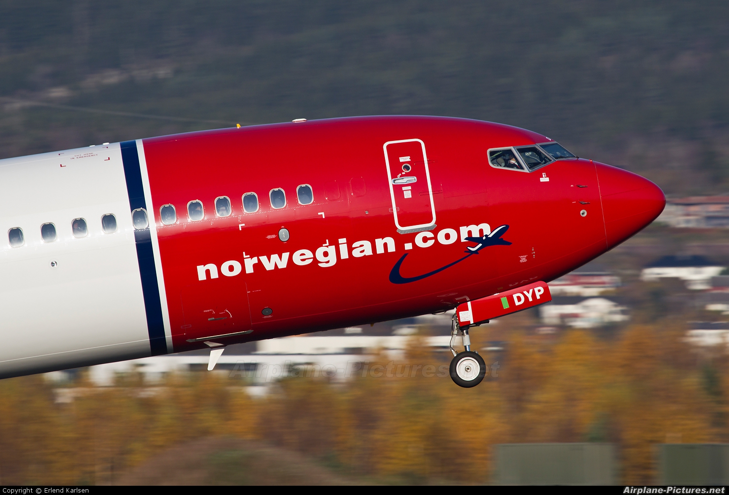 Norwegian Air Shuttle LN-DYP aircraft at Trondheim - Vaernes