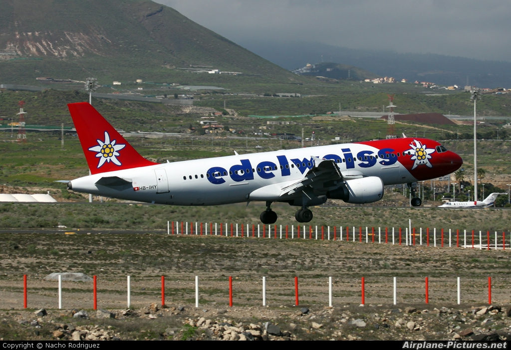 Edelweiss HB-IHY aircraft at Tenerife Sur - Reina Sofia