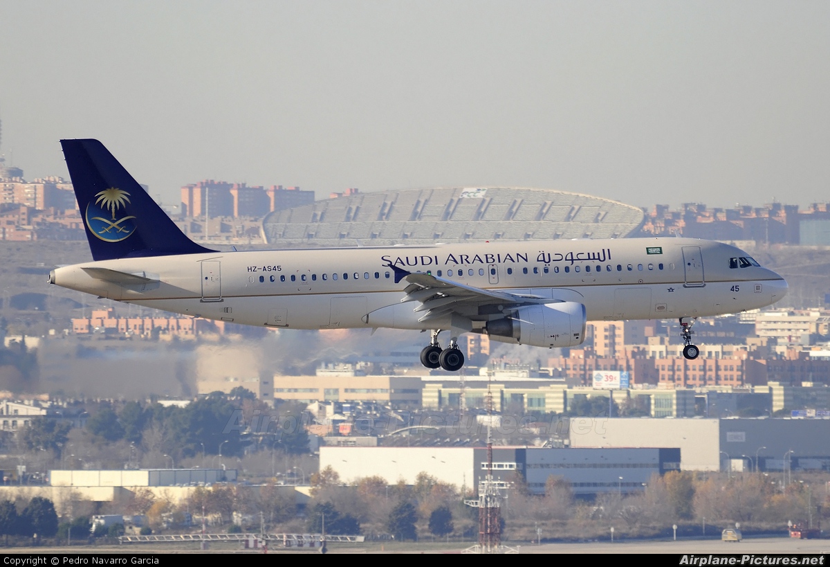 Saudi Arabian Airlines HZ-AS45 aircraft at Madrid - Barajas