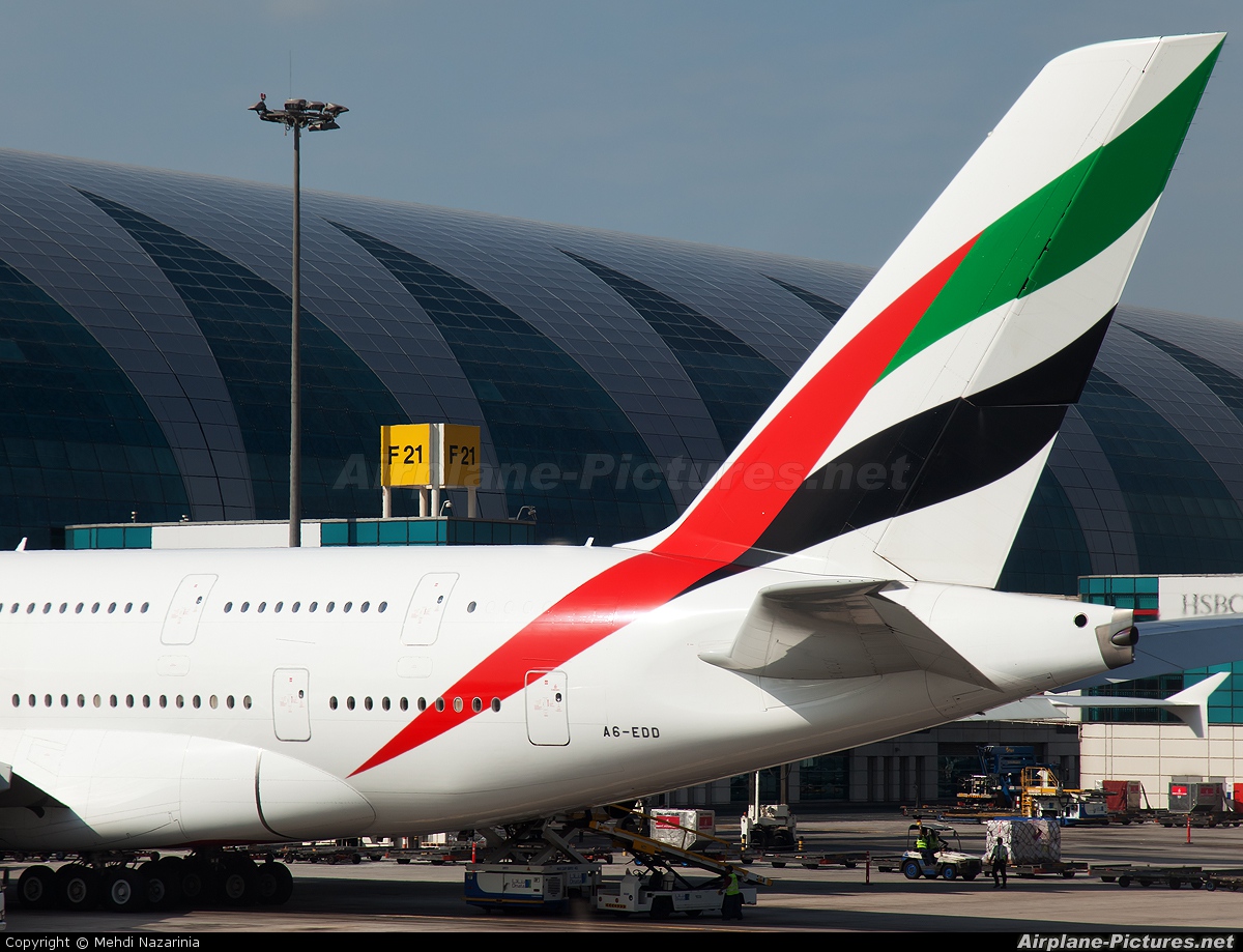 Emirates Airlines A6-EDD aircraft at Dubai Intl