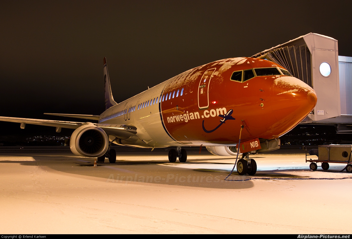 Norwegian Air Shuttle LN-NIB aircraft at Trondheim - Vaernes