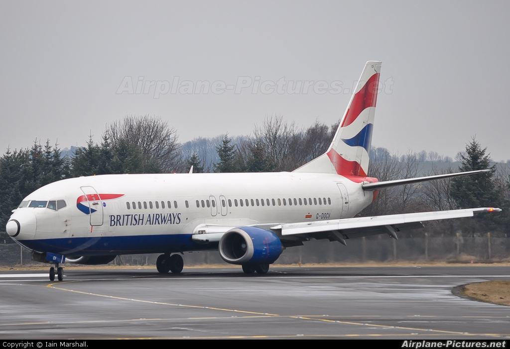 British Airways G-DOCV aircraft at Edinburgh