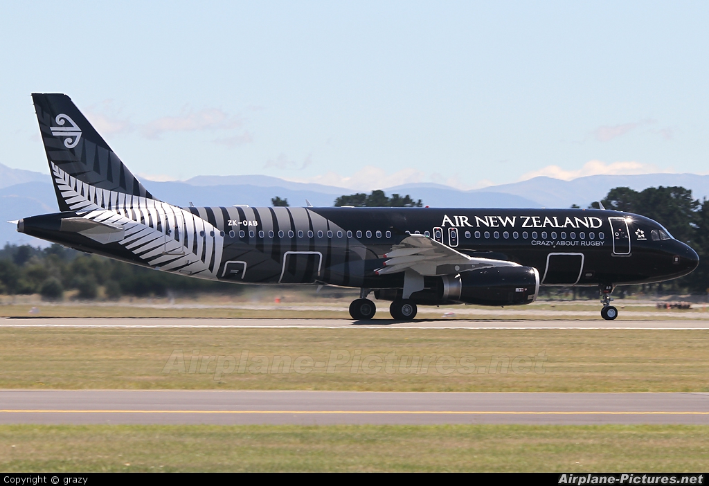 Air New Zealand ZK-OAB aircraft at Christchurch Intl