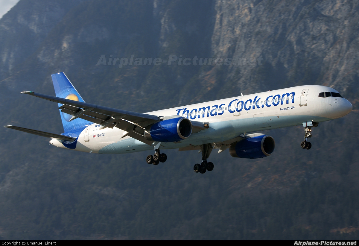 Thomas Cook G-FCLI aircraft at Innsbruck