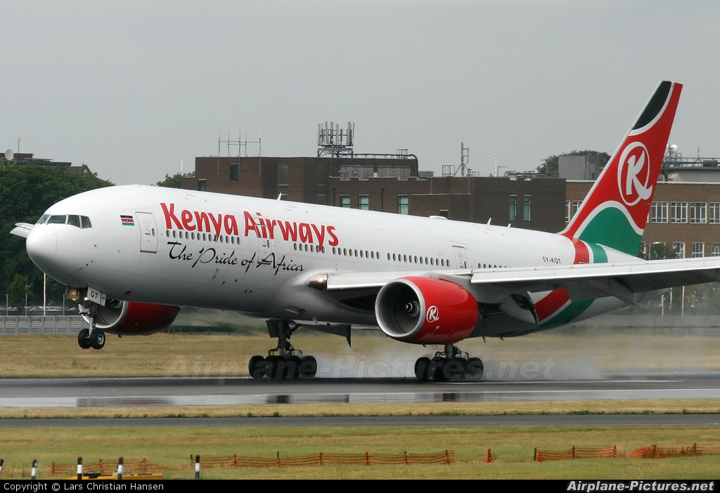 Kenya Airways 5Y-KQT aircraft at London - Heathrow