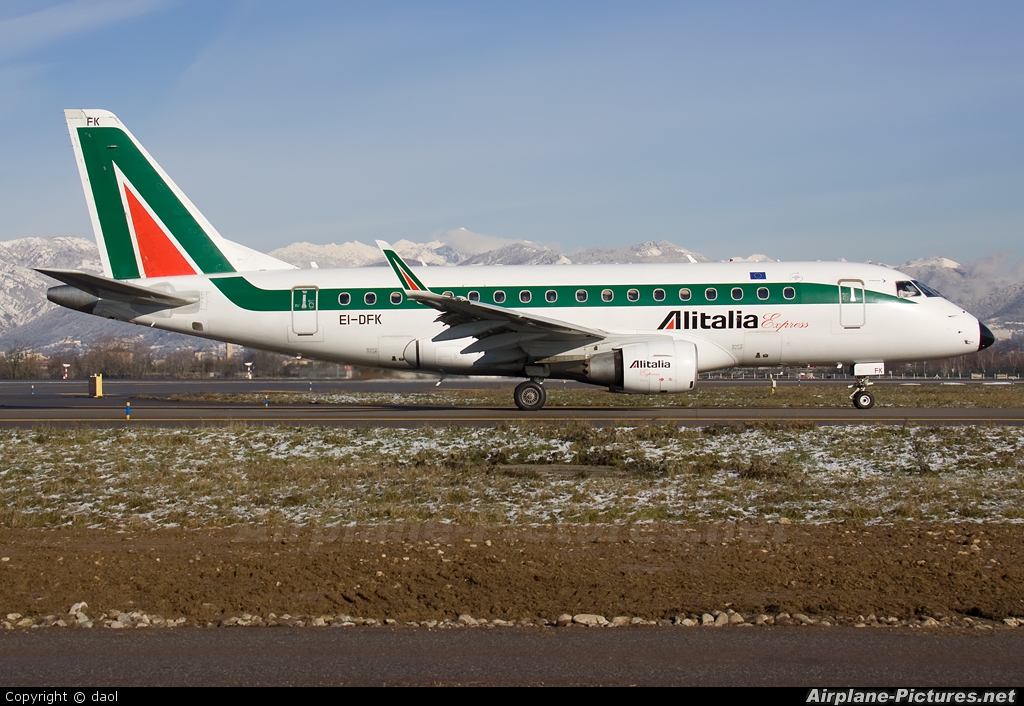 Alitalia Express EI-DFK aircraft at Bergamo - Orio al Serio