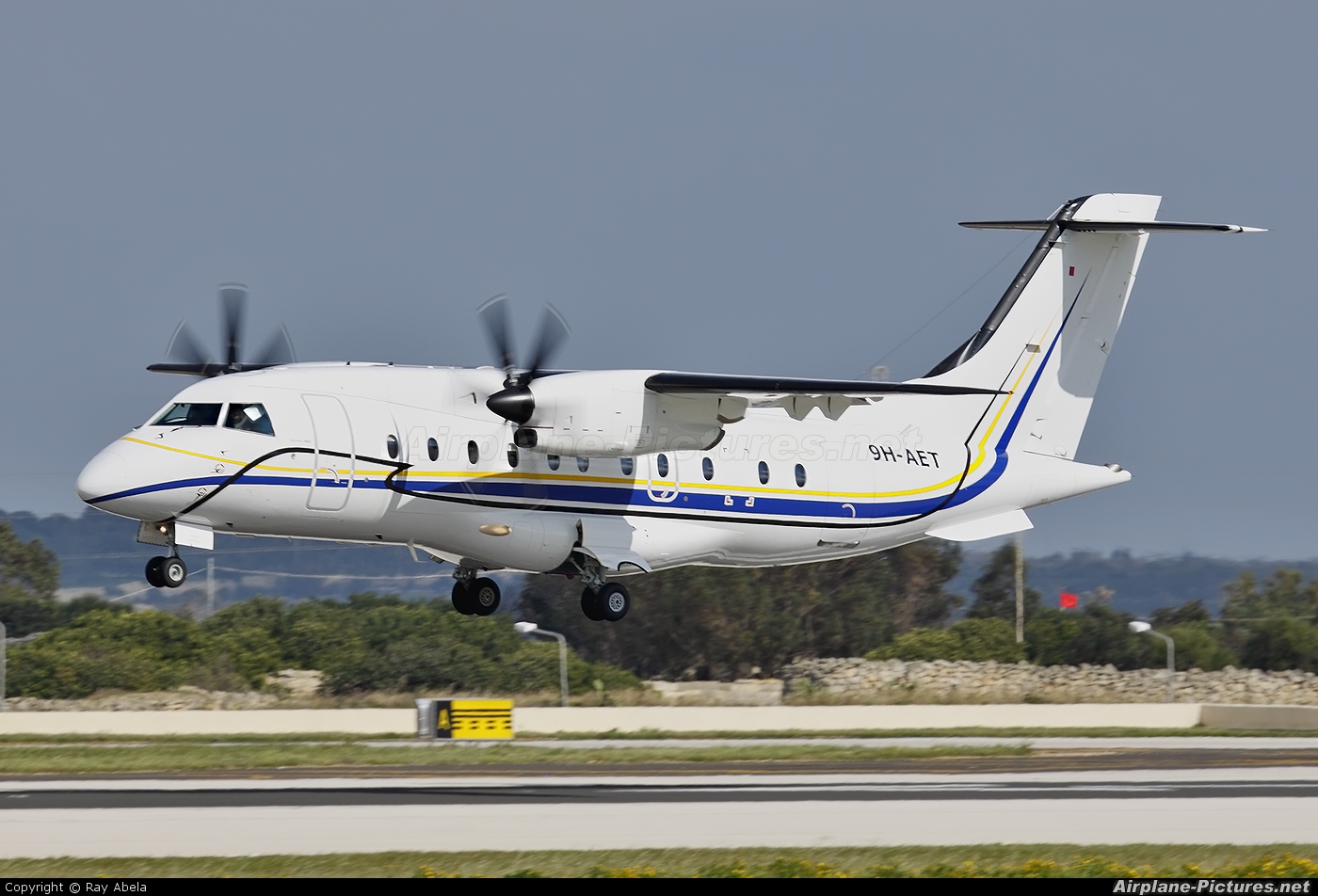Medavia 9H-AET aircraft at Malta Intl