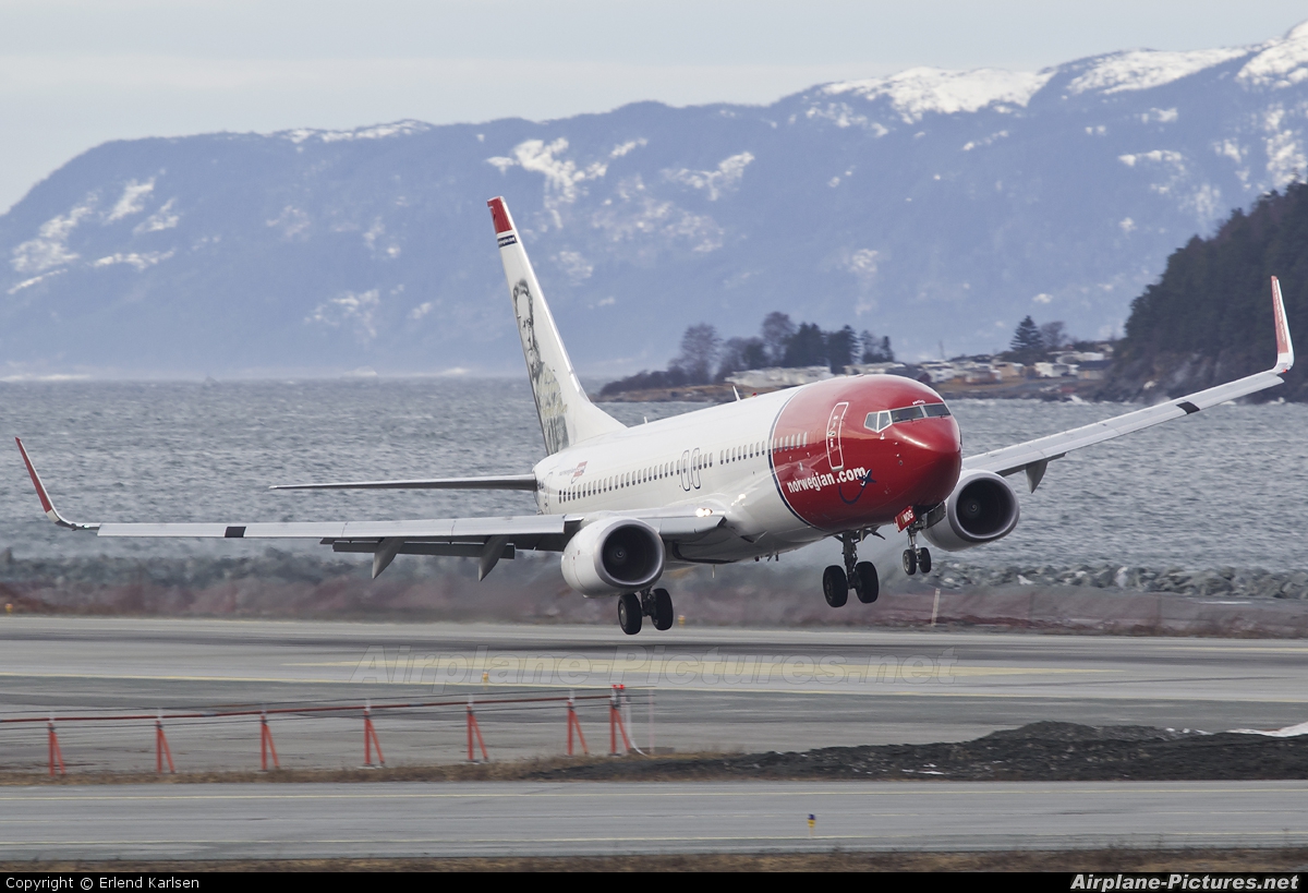 Norwegian Air Shuttle LN-NOG aircraft at Trondheim - Vaernes
