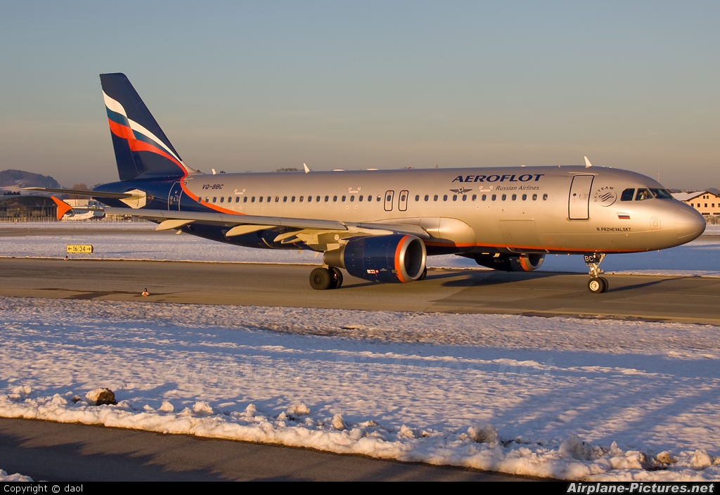 Aeroflot VQ-BBC aircraft at Salzburg