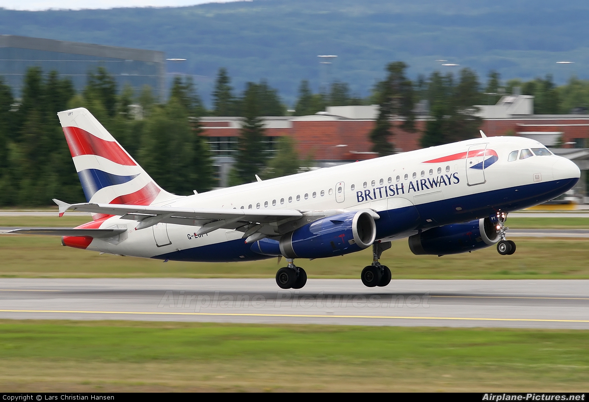 British Airways G-EUPT aircraft at Oslo - Gardermoen