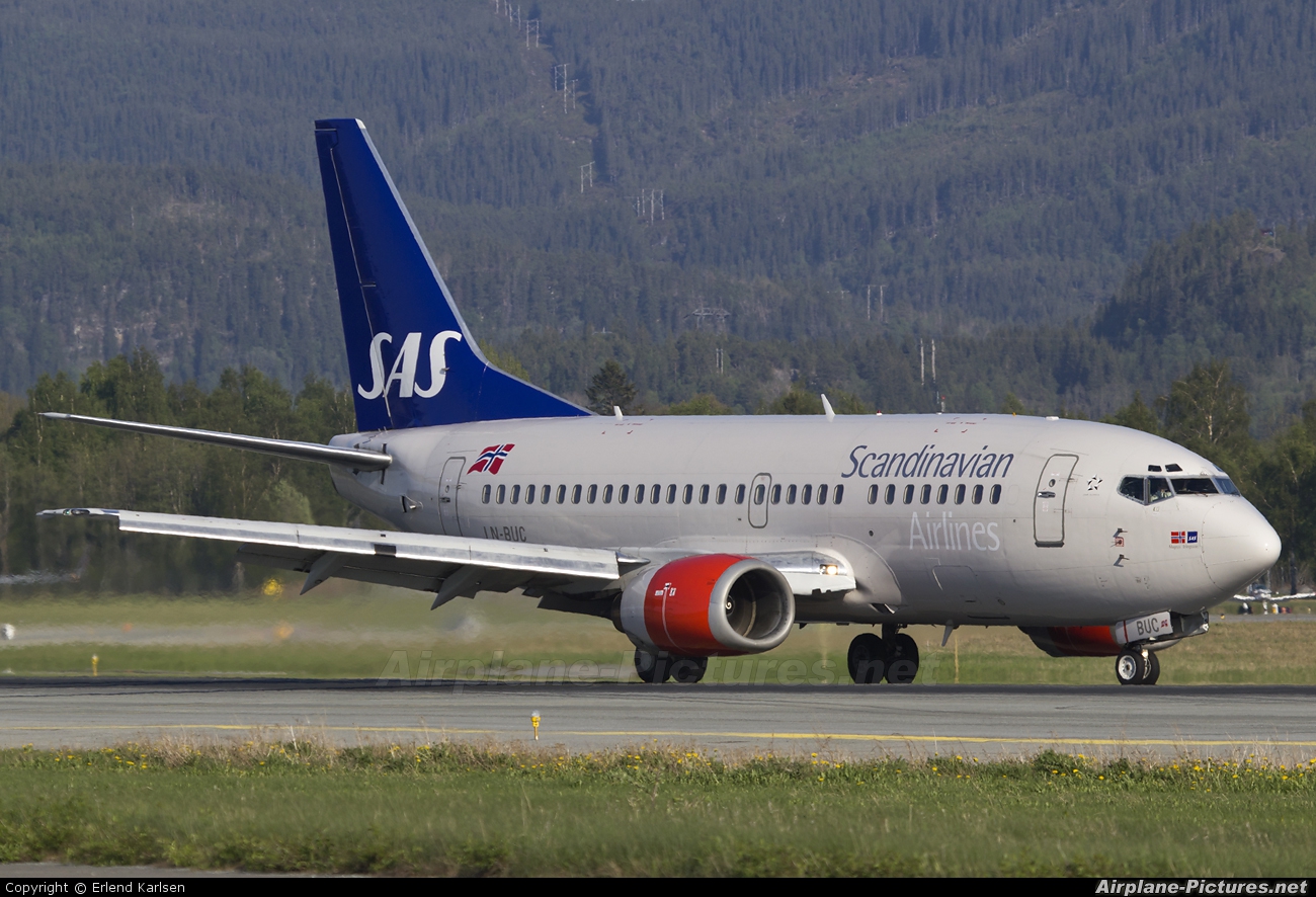 SAS - Scandinavian Airlines LN-BUC aircraft at Trondheim - Vaernes