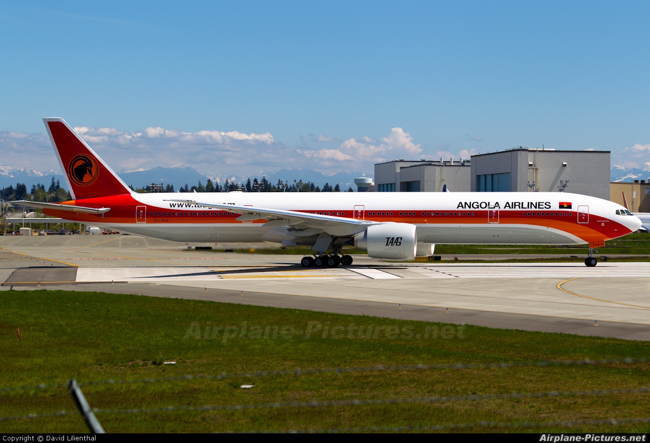 TAAG - Angola Airlines D2-TEG aircraft at Everett - Snohomish County / Paine Field