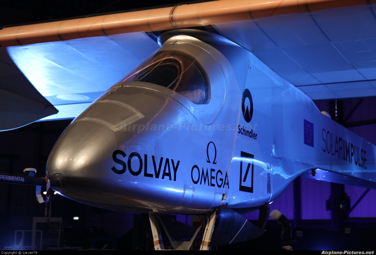 Solar Impulse HB-SIA aircraft at Brussels - Zaventem