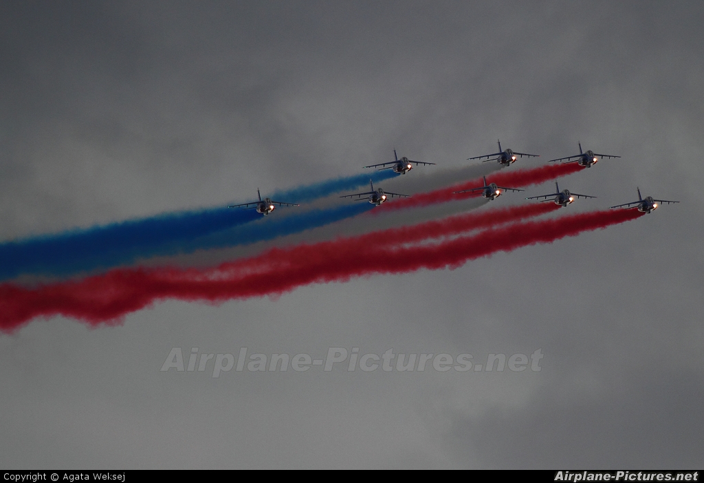 France - Air Force "Patrouille de France" E130 aircraft at Cambrai - Niergnies