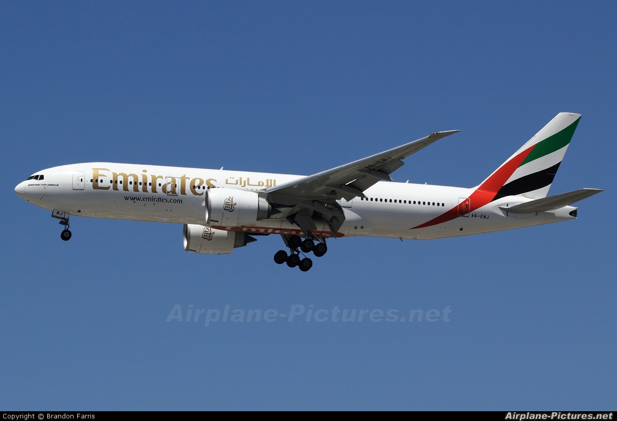 Emirates Airlines A6-EWJ aircraft at Los Angeles Intl