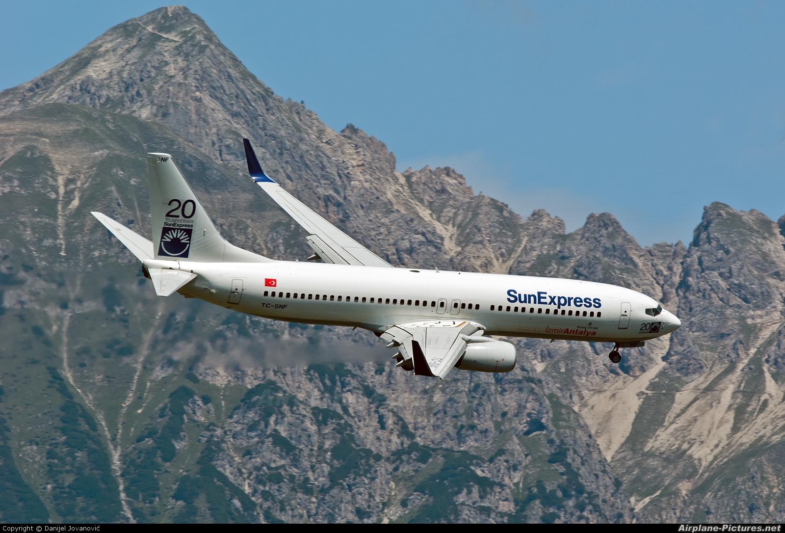 SunExpress TC-SNF aircraft at Innsbruck