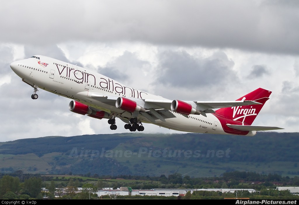 Virgin Atlantic G-VAST aircraft at Glasgow