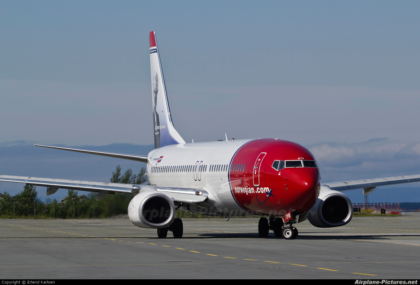 Norwegian Air Shuttle LN-DYB aircraft at Trondheim - Vaernes