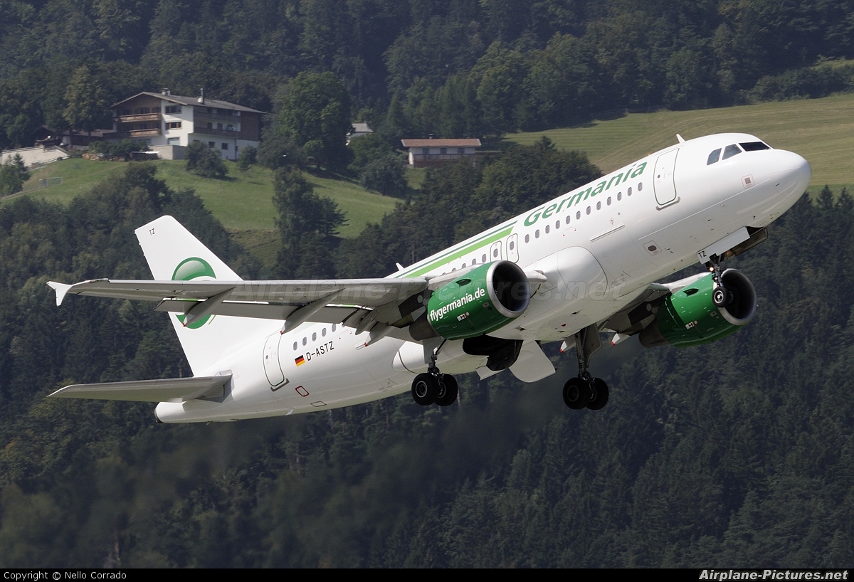 Germania D-ASTZ aircraft at Innsbruck