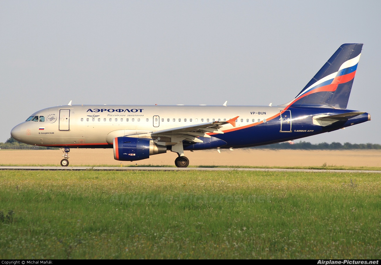 Aeroflot VP-BUN aircraft at Prague - Václav Havel