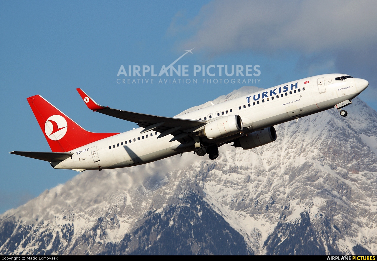 Turkish Airlines TC-JFT aircraft at Ljubljana - Brnik