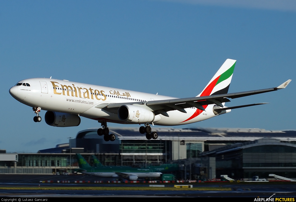 Emirates Airlines A6-EAG aircraft at Dublin
