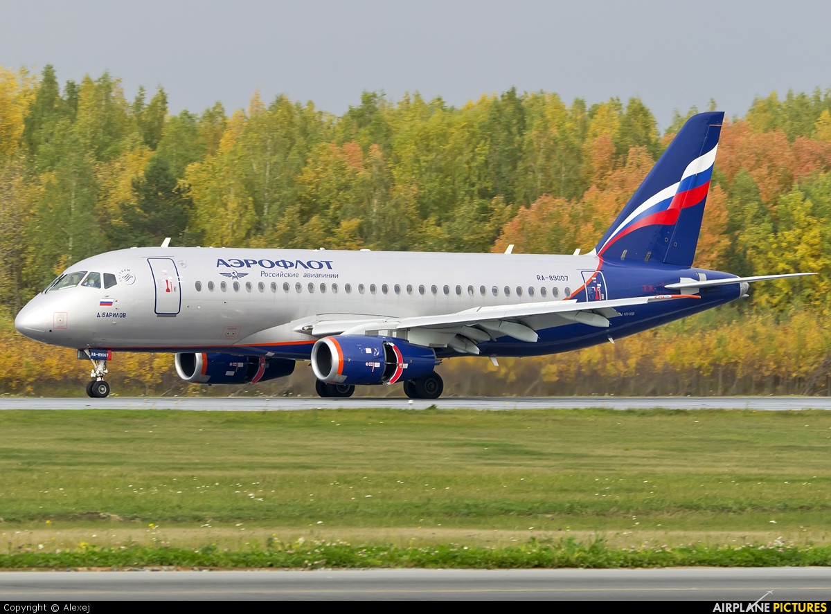 Aeroflot RA-89007 aircraft at Tyumen-Roschino