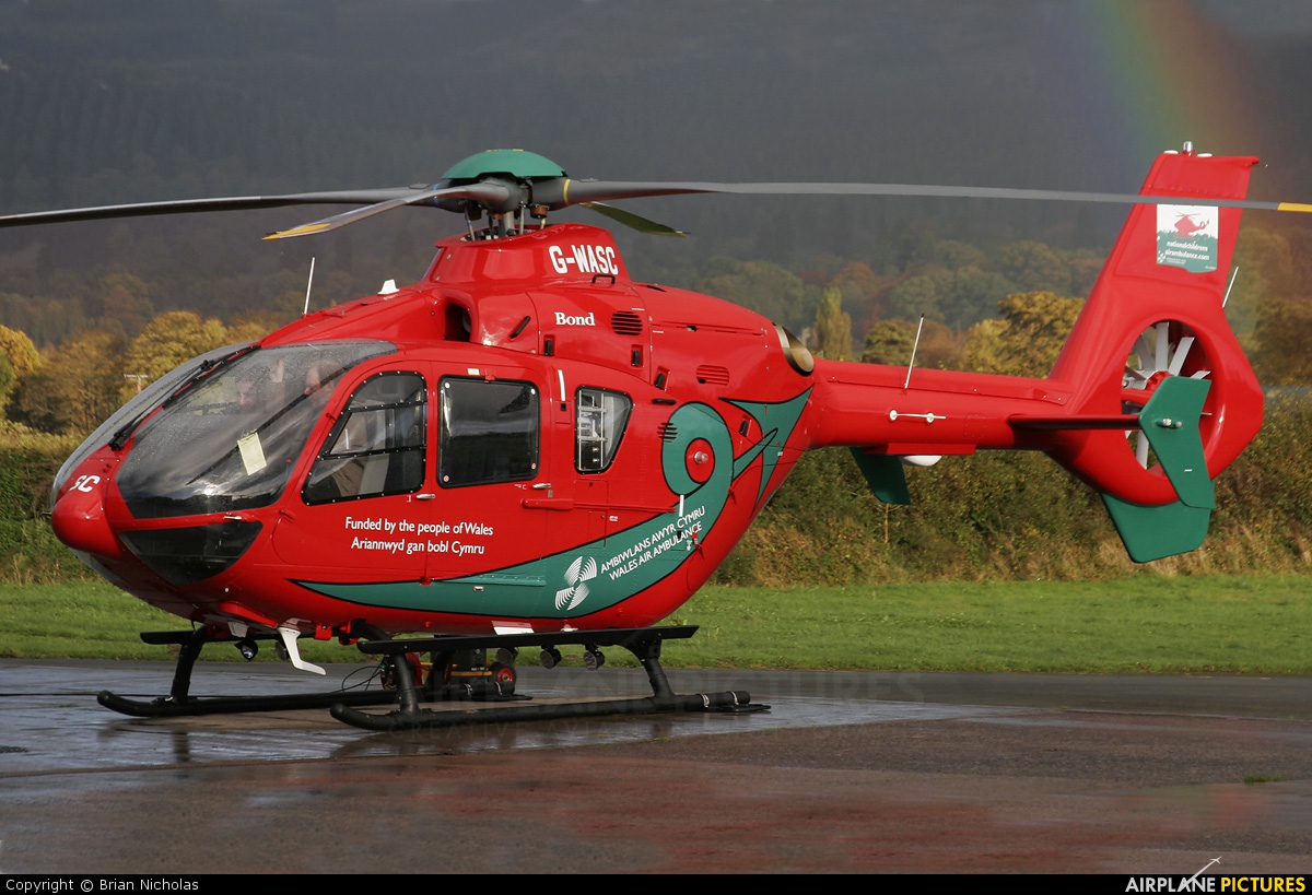 Wales Air Ambulance G-WASC aircraft at Welshpool