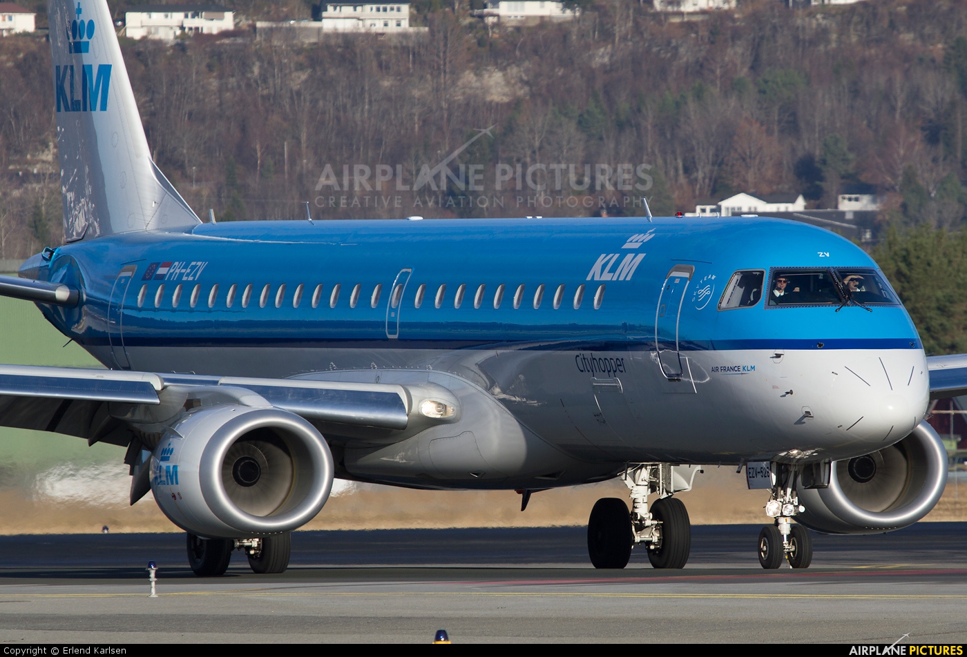 KLM Cityhopper PH-EZV aircraft at Trondheim - Vaernes