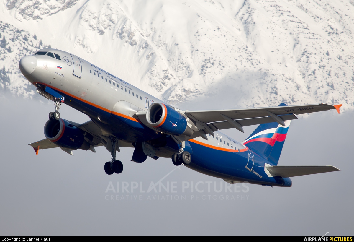 Aeroflot VQ-BEH aircraft at Innsbruck