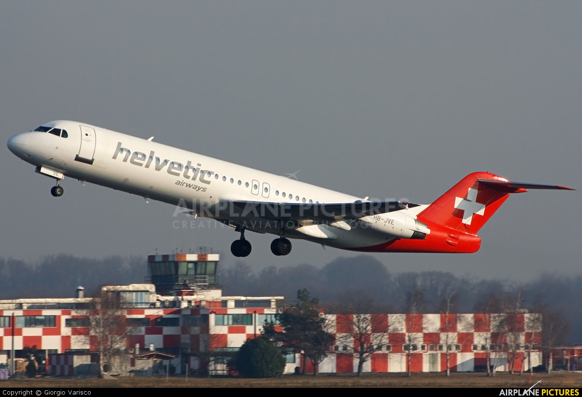 Helvetic Airways HB-JVE aircraft at Milan - Malpensa