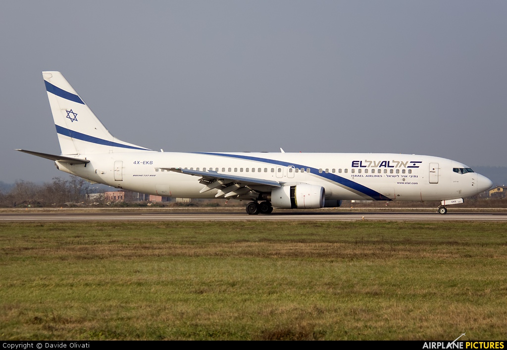 El Al Israel Airlines 4X-EKB aircraft at Verona - Villafranca