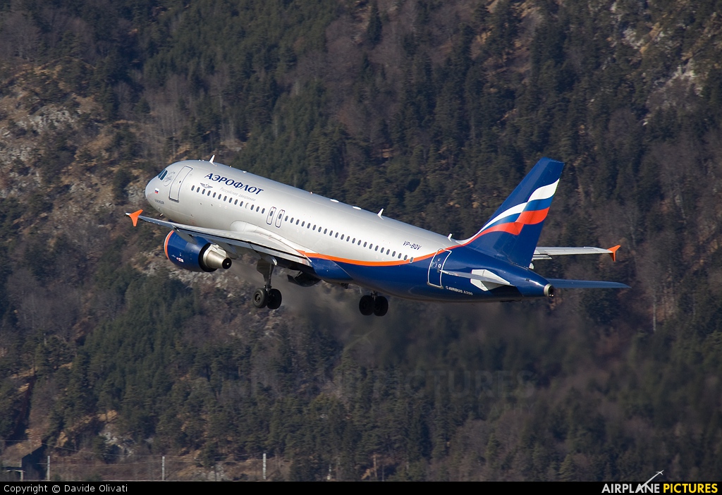 Aeroflot VP-BQV aircraft at Innsbruck