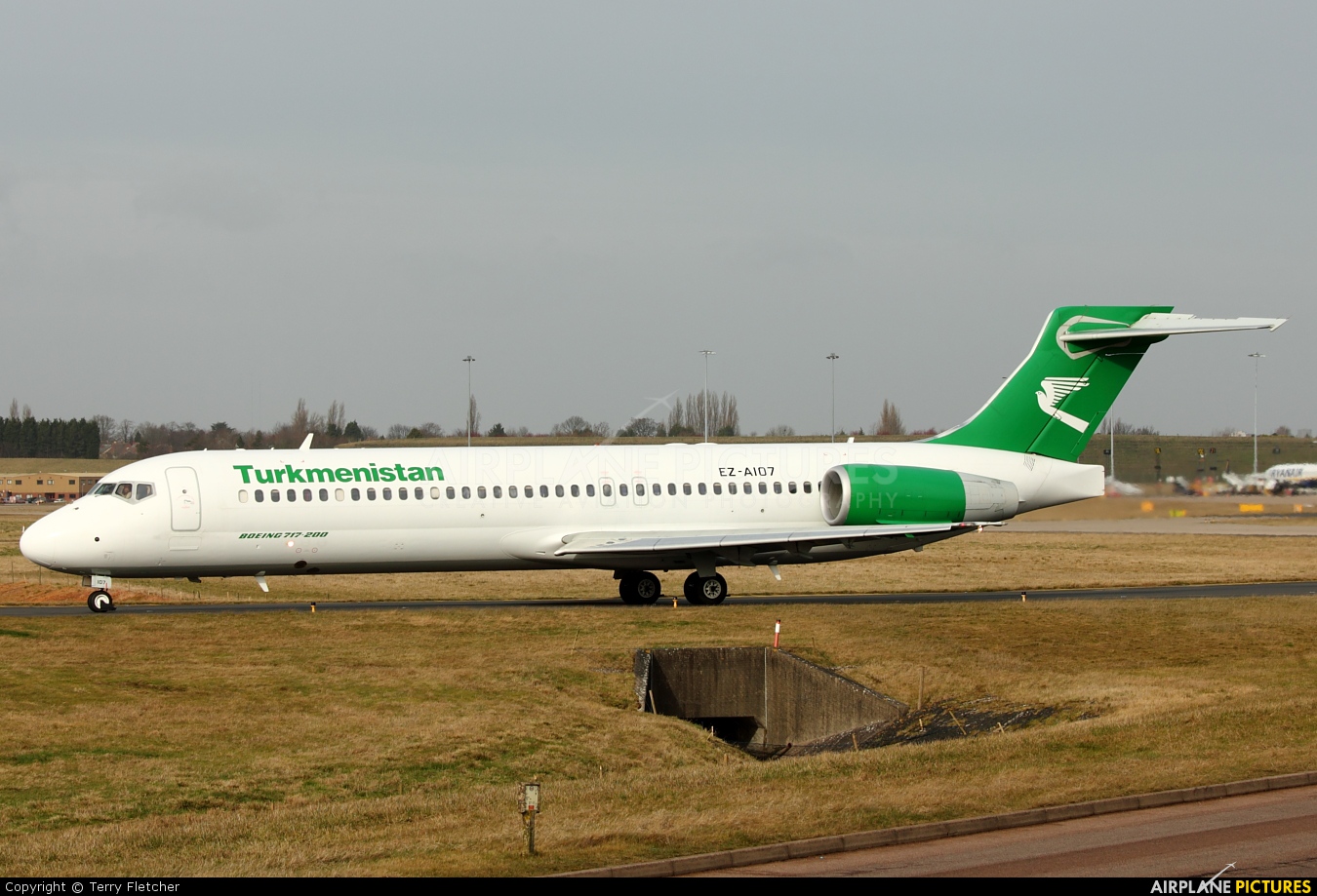 Turkmenistan Airlines EZ-A107 aircraft at Birmingham