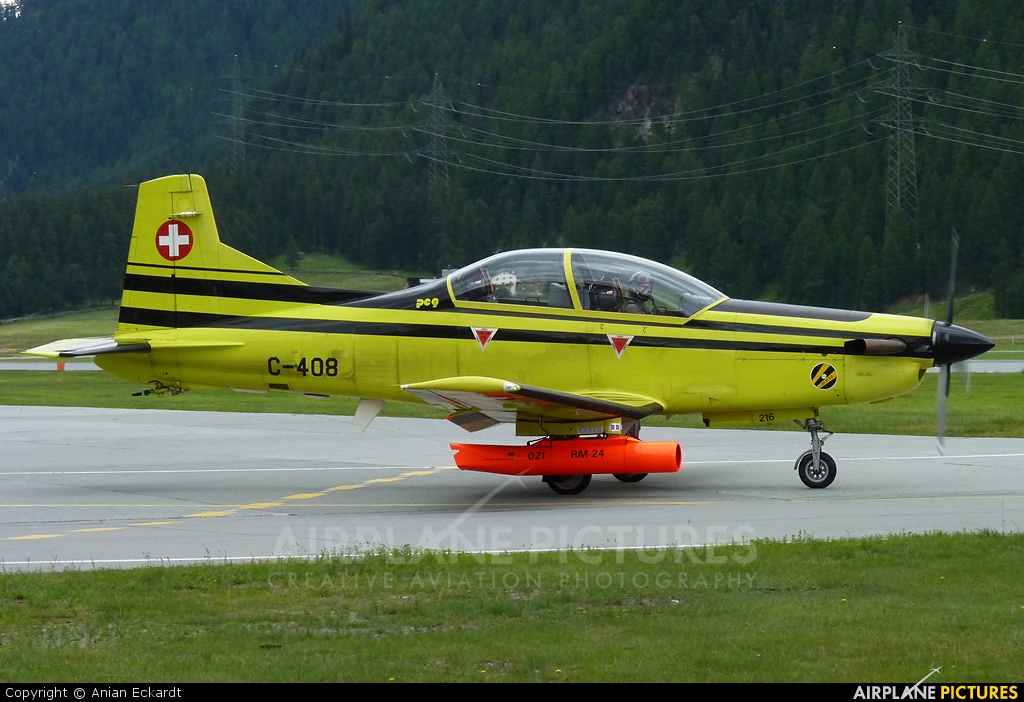 Switzerland - Air Force C-408 aircraft at Samedan - Engadin