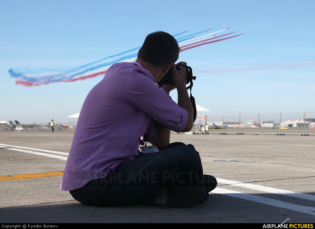 France - Air Force "Patrouille de France" E130 aircraft at Dubai Intl
