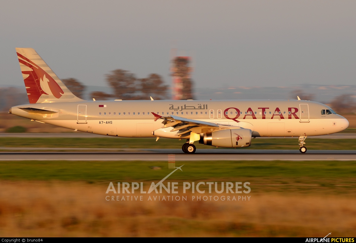 Qatar Airways A7-AHS aircraft at Rome - Fiumicino